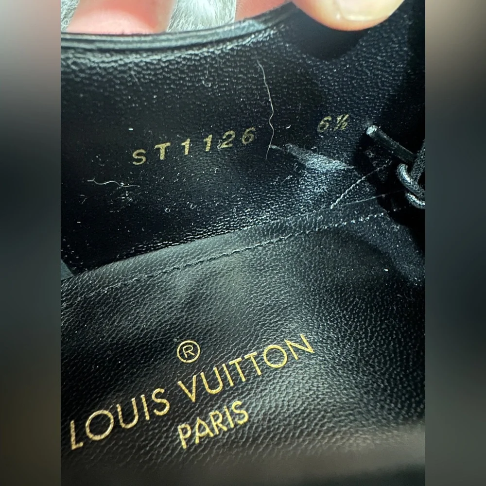 Louis Vuitton Derby Men's Black Leather Dress Shoes Size 6 1/2 - Picture 7 of 12